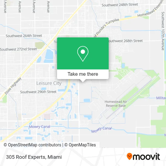305 Roof Experts map