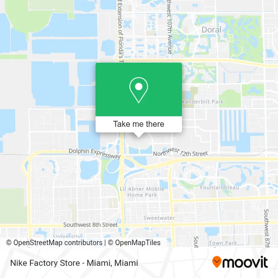Nike Factory Store - Miami map