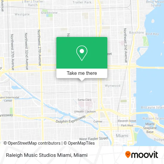 Raleigh Music Studios Miami map