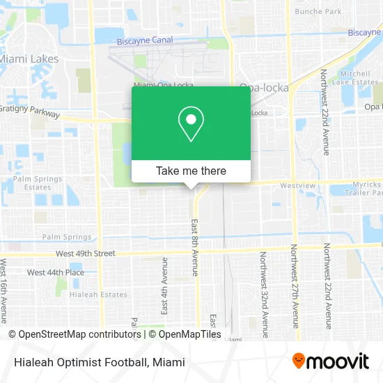 Hialeah Optimist Football map