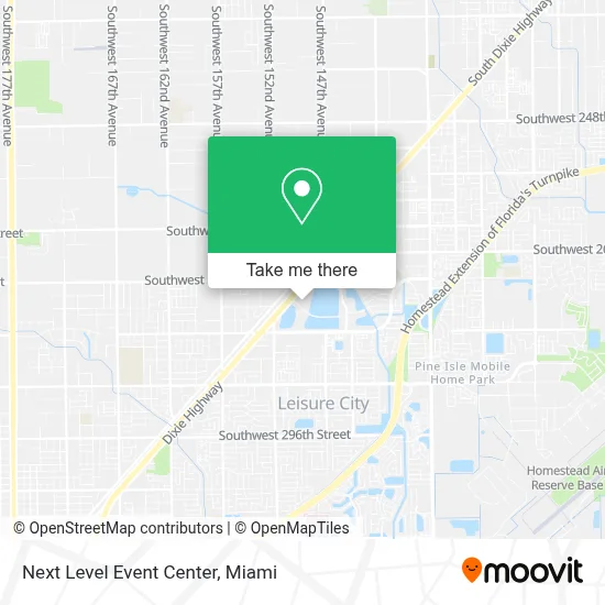 Next Level Event Center map