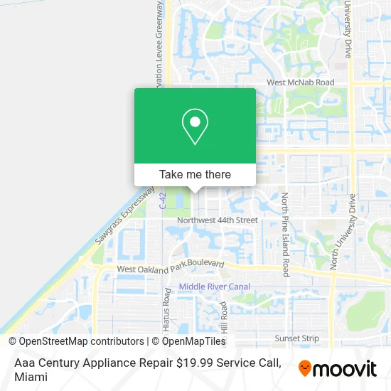 Aaa Century Appliance Repair $19.99 Service Call map