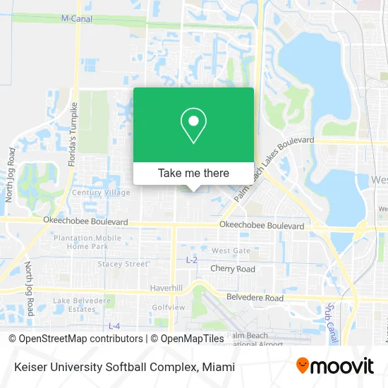 Keiser University Softball Complex map