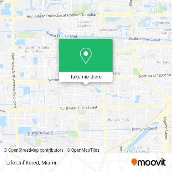 Life Unfiltered map