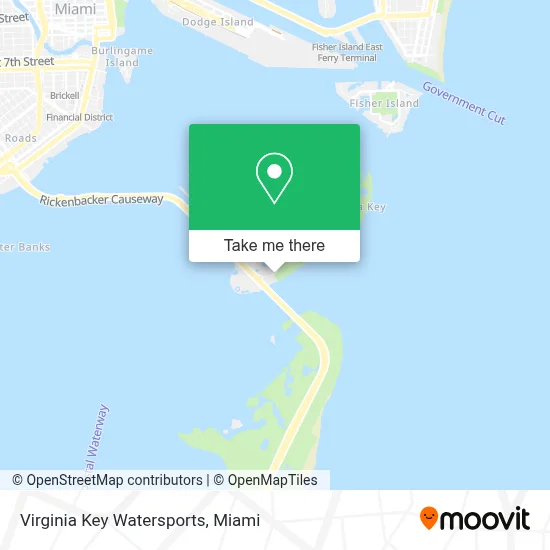 Virginia Key Watersports map