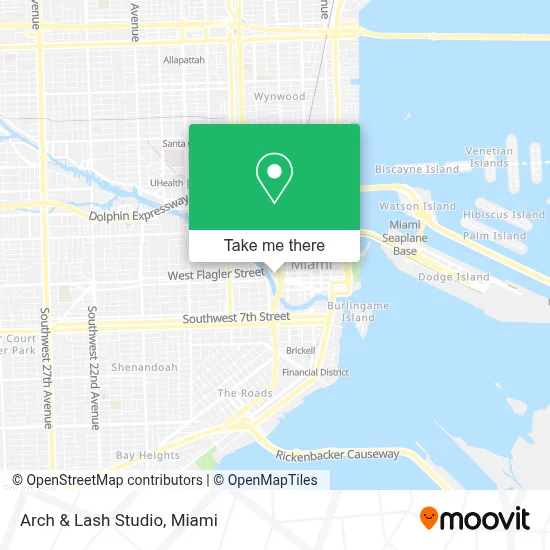 Arch & Lash Studio map