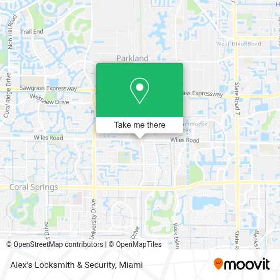 Alex's Locksmith & Security map