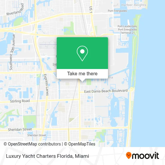 Luxury Yacht Charters Florida map