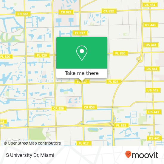 S University Dr map