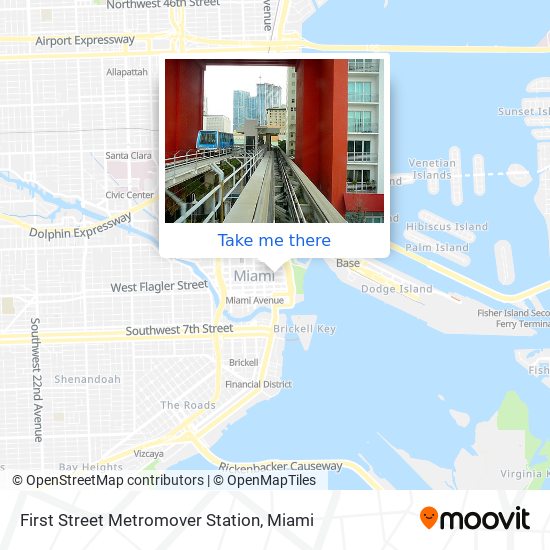 First Street Metromover Station map