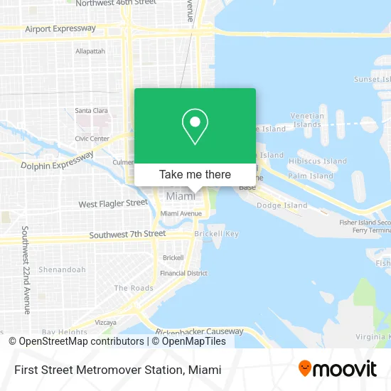 First Street Metromover Station map