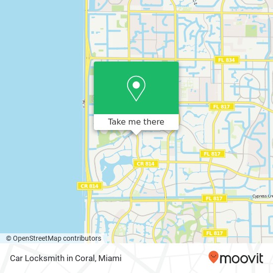 Car Locksmith in Coral map