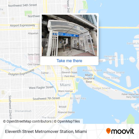 Eleventh Street Metromover Station map
