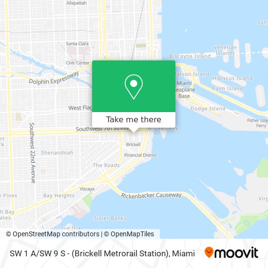 SW 1 A / SW 9 S - (Brickell Metrorail Station) map