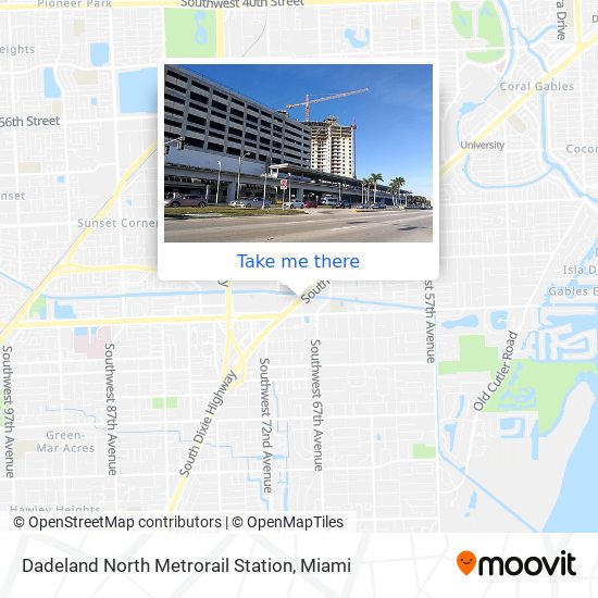 Mapa de Dadeland North Metrorail Station