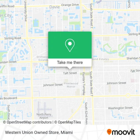 Western Union Owned Store map