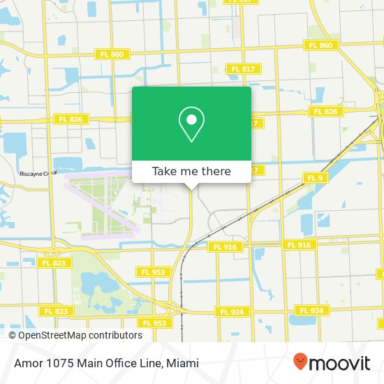 Amor 1075 Main Office Line map