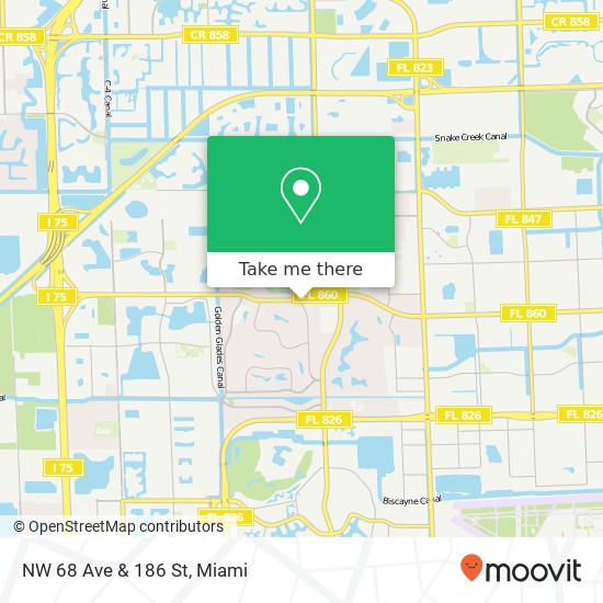 NW 68 Ave & 186 St map