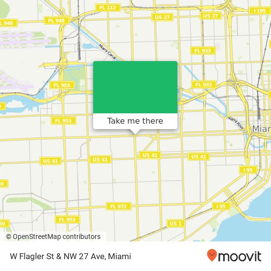 W Flagler St & NW 27 Ave map