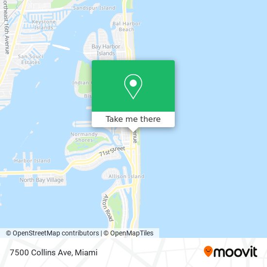 Mapa de 7500 Collins Ave