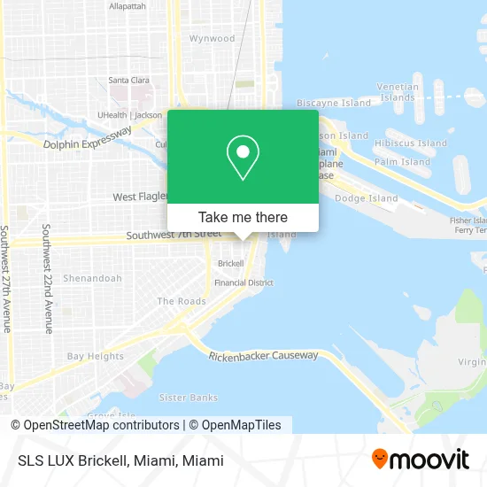 SLS LUX Brickell, Miami map