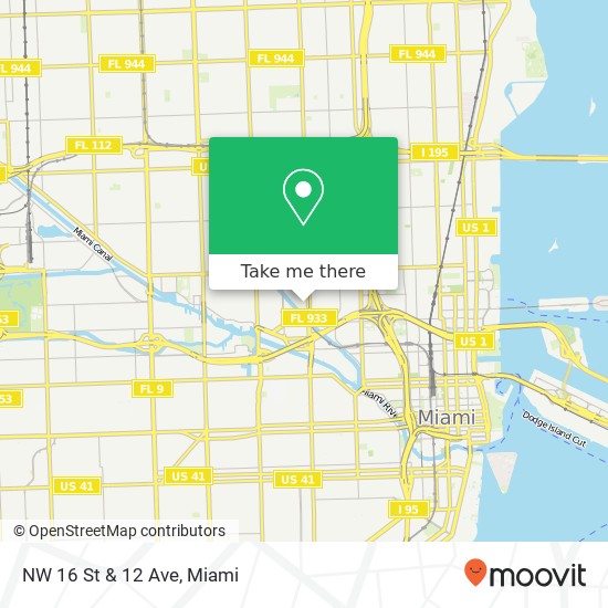 NW 16 St & 12 Ave map