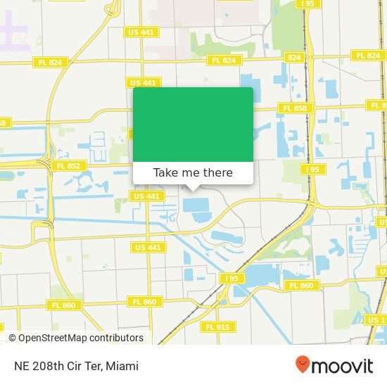 NE 208th Cir Ter map