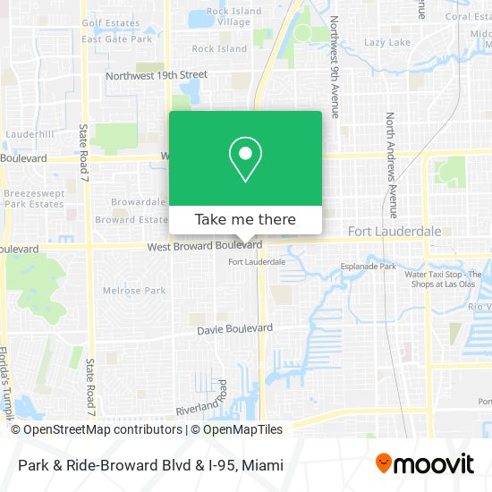 Mapa de Park & Ride-Broward Blvd & I-95