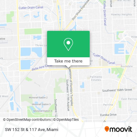 SW 152 St & 117 Ave map