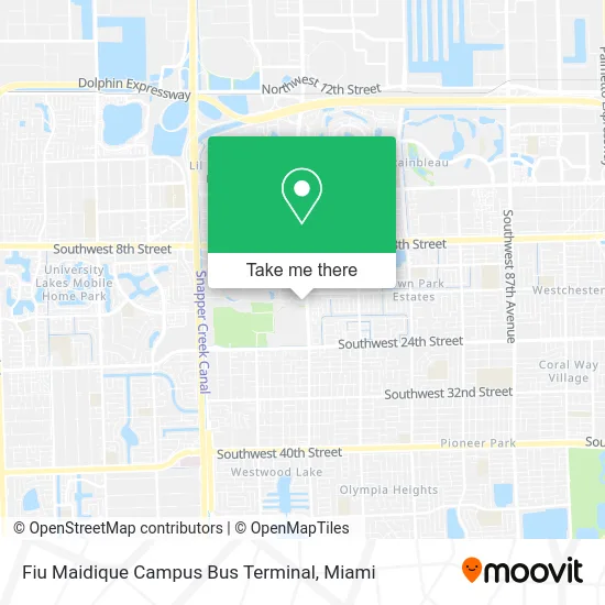 Fiu Maidique Campus Bus Terminal map
