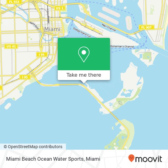 Mapa de Miami Beach Ocean Water Sports