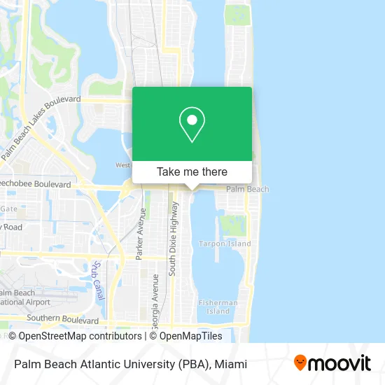 Palm Beach Atlantic University (PBA) map