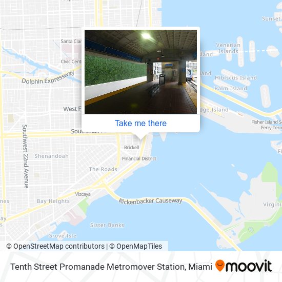 Mapa de Tenth Street Promanade Metromover Station