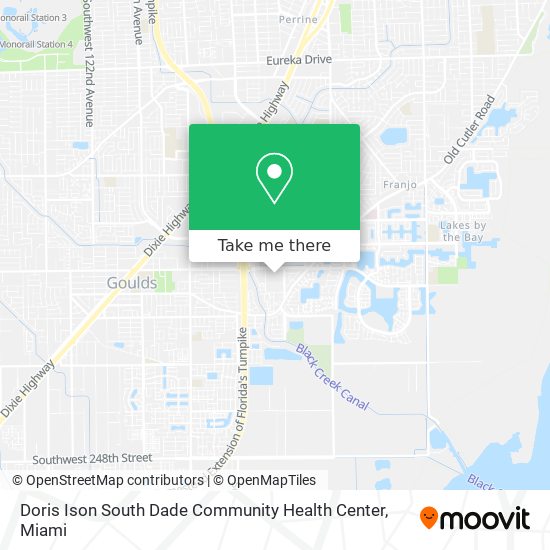 Mapa de Doris Ison South Dade Community Health Center