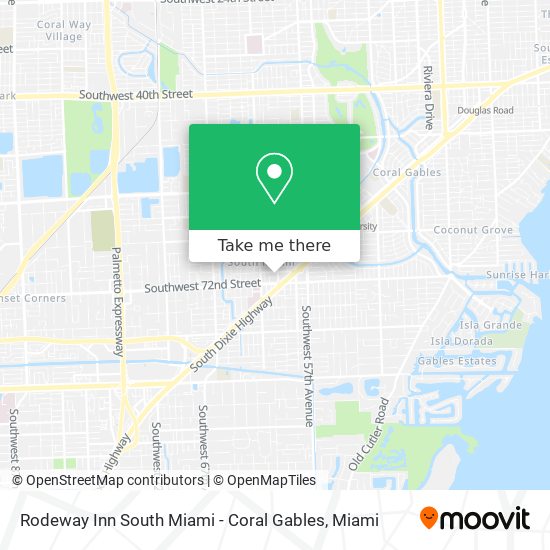 Mapa de Rodeway Inn South Miami - Coral Gables