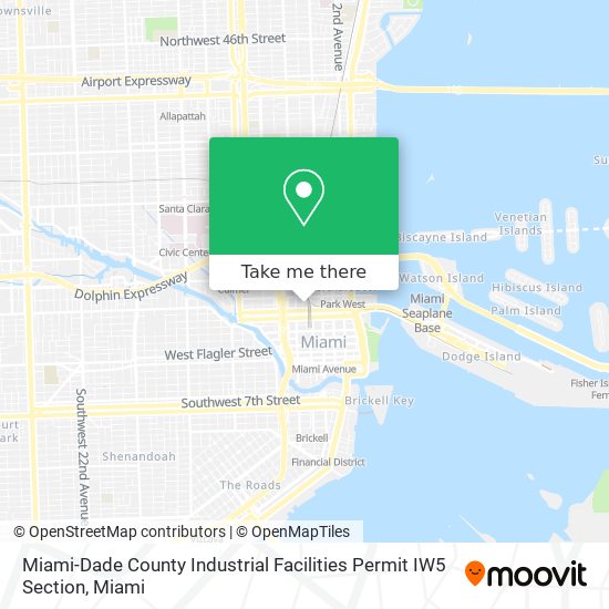 Mapa de Miami-Dade County Industrial Facilities Permit IW5 Section