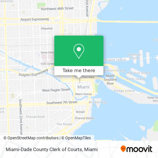 Miami-Dade County Clerk of Courts map