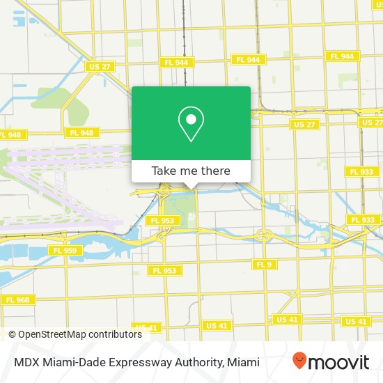 MDX Miami-Dade Expressway Authority map