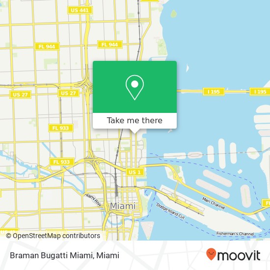 Mapa de Braman Bugatti Miami