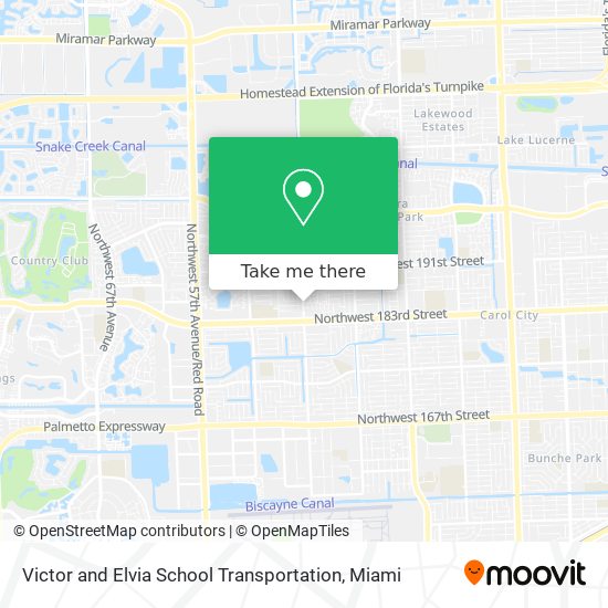 Victor and Elvia School Transportation map