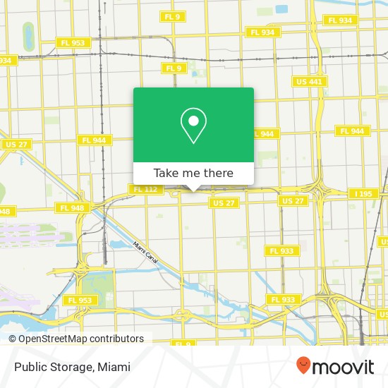 Mapa de Public Storage