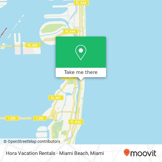 Mapa de Hora Vacation Rentals - Miami Beach