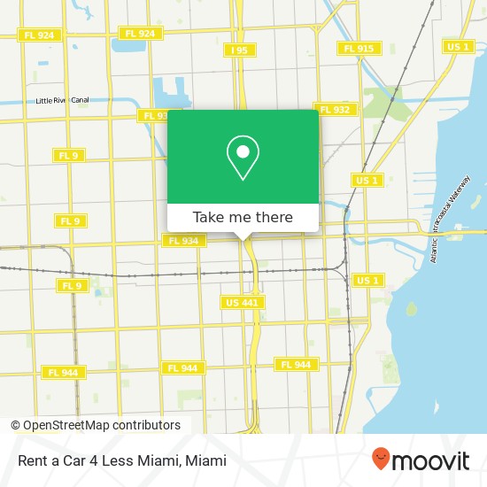 Rent a Car 4 Less Miami map