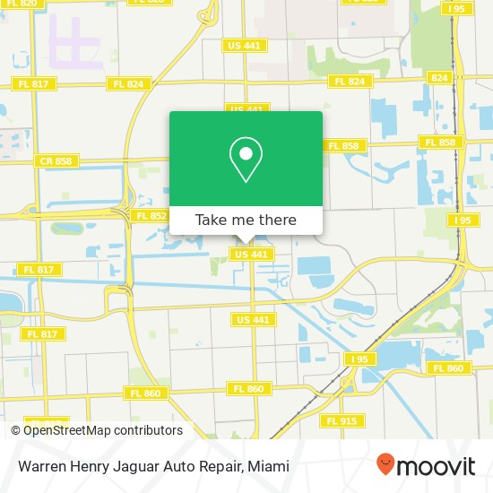 Mapa de Warren Henry Jaguar Auto Repair