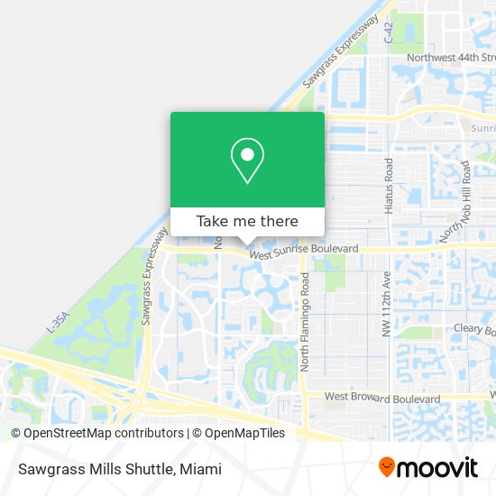 Sawgrass Mills Shuttle map