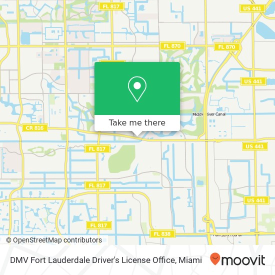 Mapa de DMV Fort Lauderdale Driver's License Office