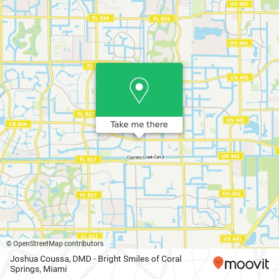 Joshua Coussa, DMD - Bright Smiles of Coral Springs map