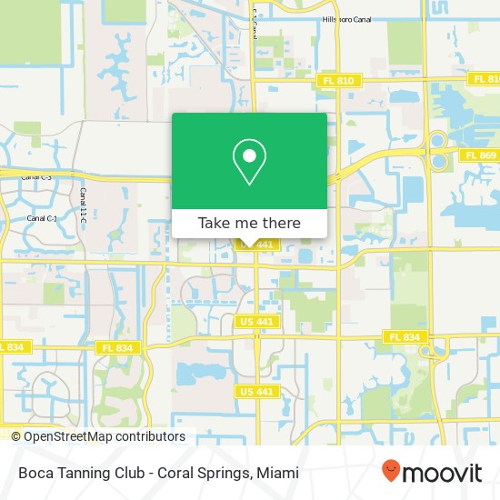 Mapa de Boca Tanning Club - Coral Springs