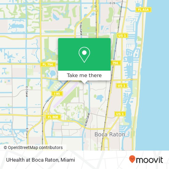 UHealth at Boca Raton map