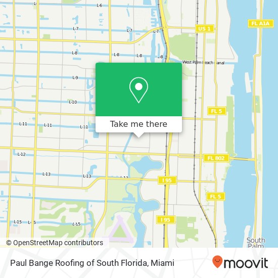 Mapa de Paul Bange Roofing of South Florida